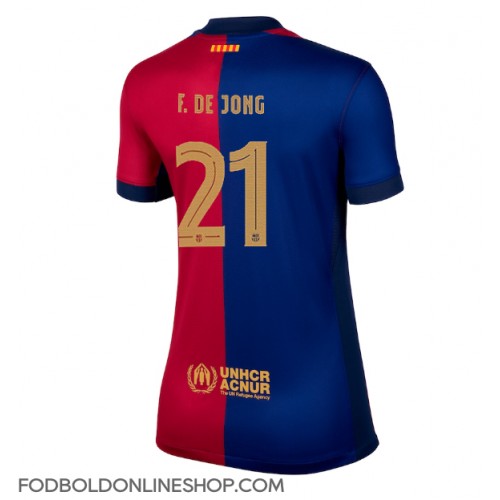 Barcelona Frenkie de Jong #21 Hjemmebanetrøje Dame 2024-25 Kortærmet